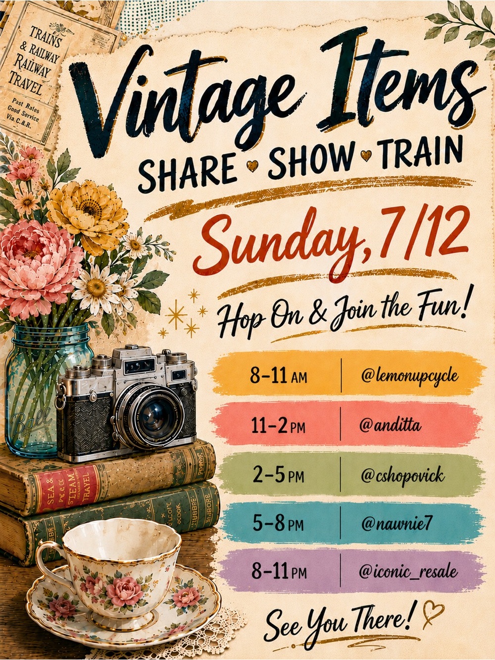 🚂 Vintage Share Show Train! Sunday 8/9 8AM- 11AM - Picture 4 of 9